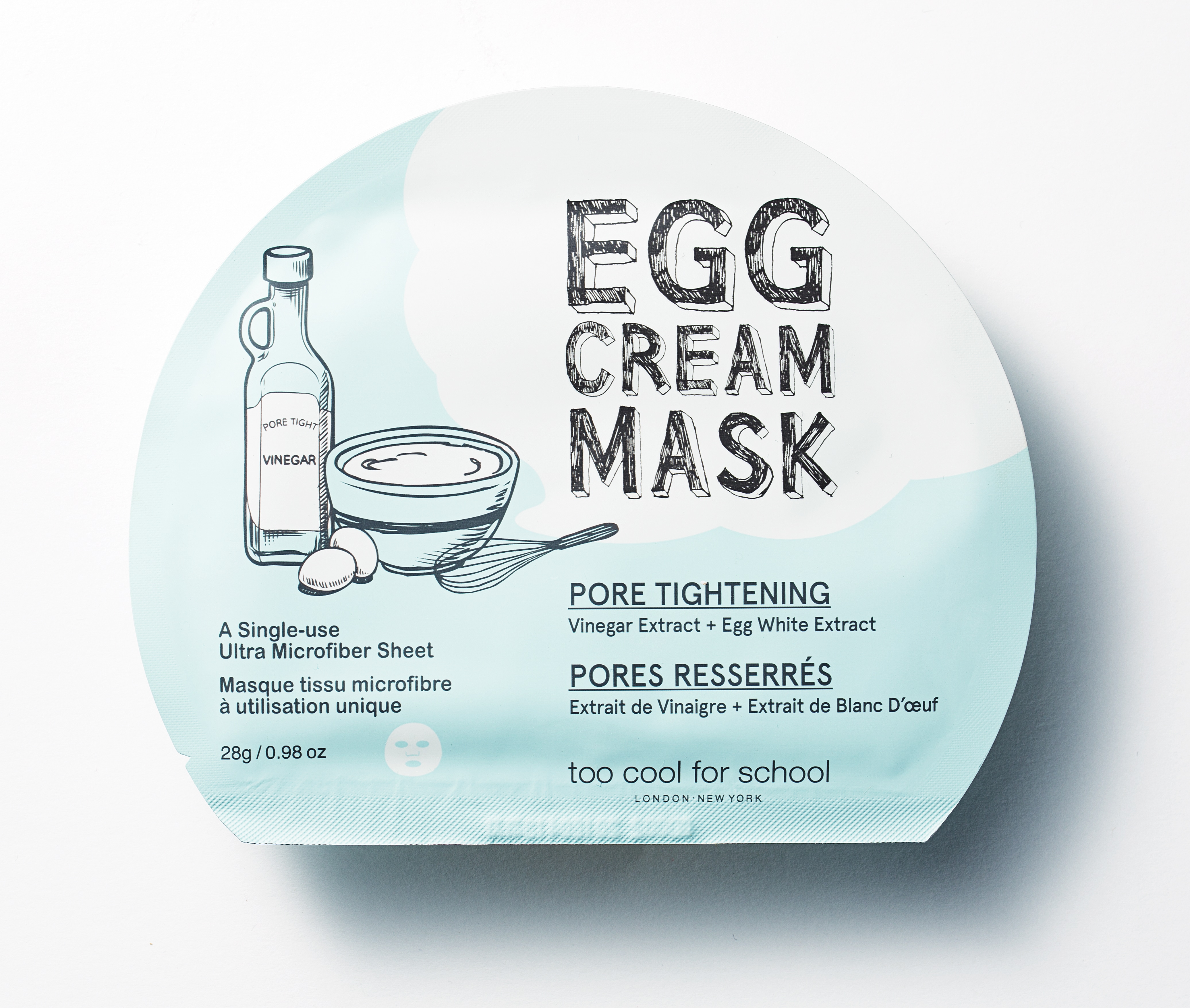 La egg cream mask pore tightening della Egg Collection by Too Cool For School