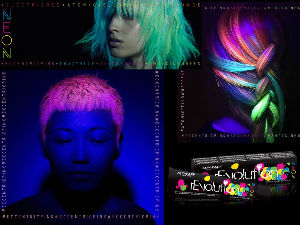 Revolution Neon di Alfaparf: la linea di colore alternativa per capelli dai colori che si accendono anche al buio