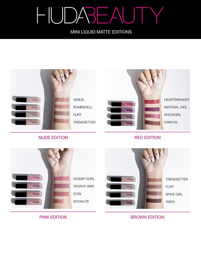 Huda Beauty arriva in Italia: tutti i prodotti presto disponibili da Sephora - Rossetti liquidi opachi Liquid Matte Mini Kit