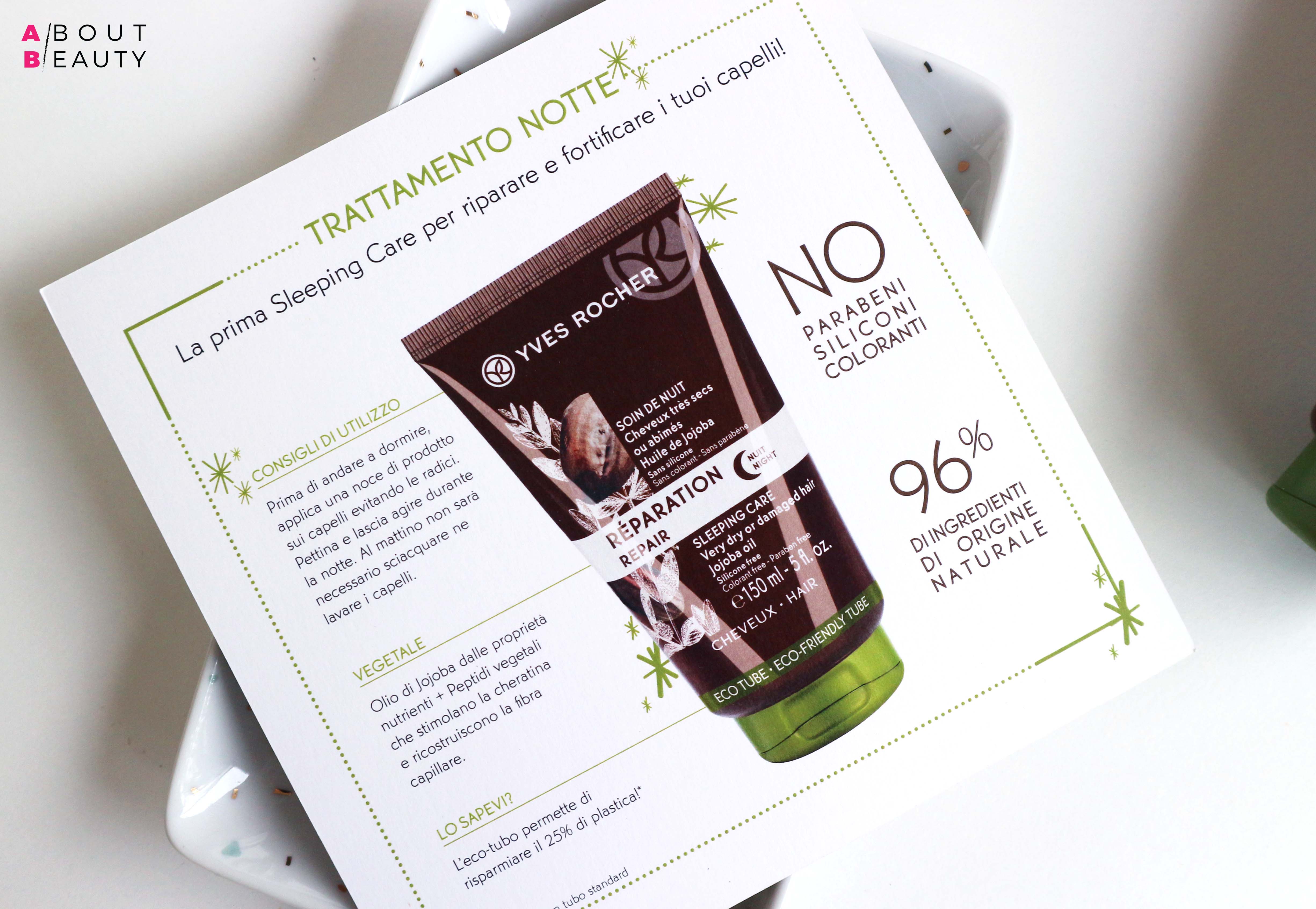 Yves Rocher presenta il nuovo Trattamento Notte Riparatore senza risciacquo per capelli secchi e rovinati