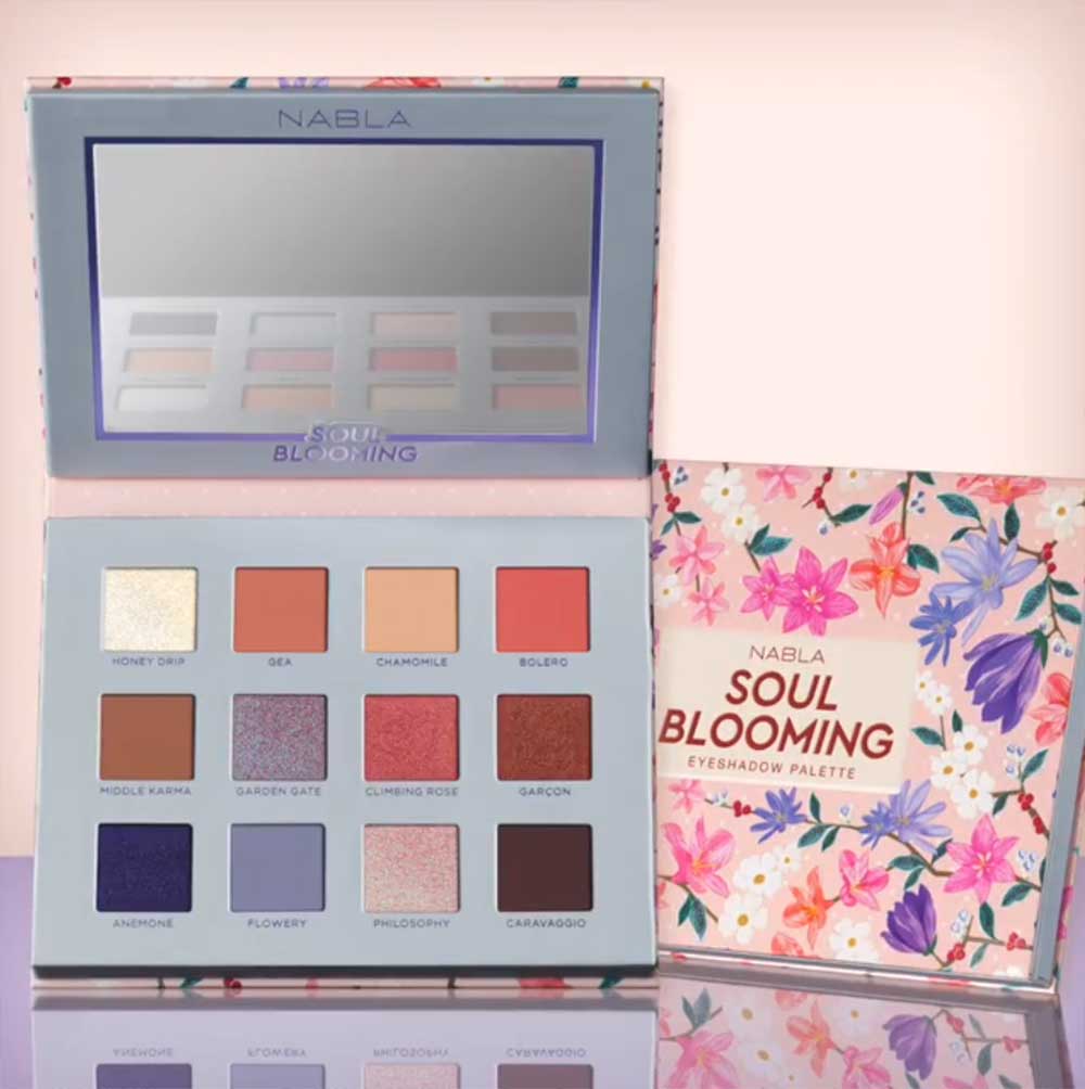 Soul Blooming, la nuova collezione primavera 2018 firmata NABLA Cosmetics: anteprima, foto, swatch, prezzo, dove acquistare, data di uscita, info - Packaging della Soul Blooming Eyeshadow Palette