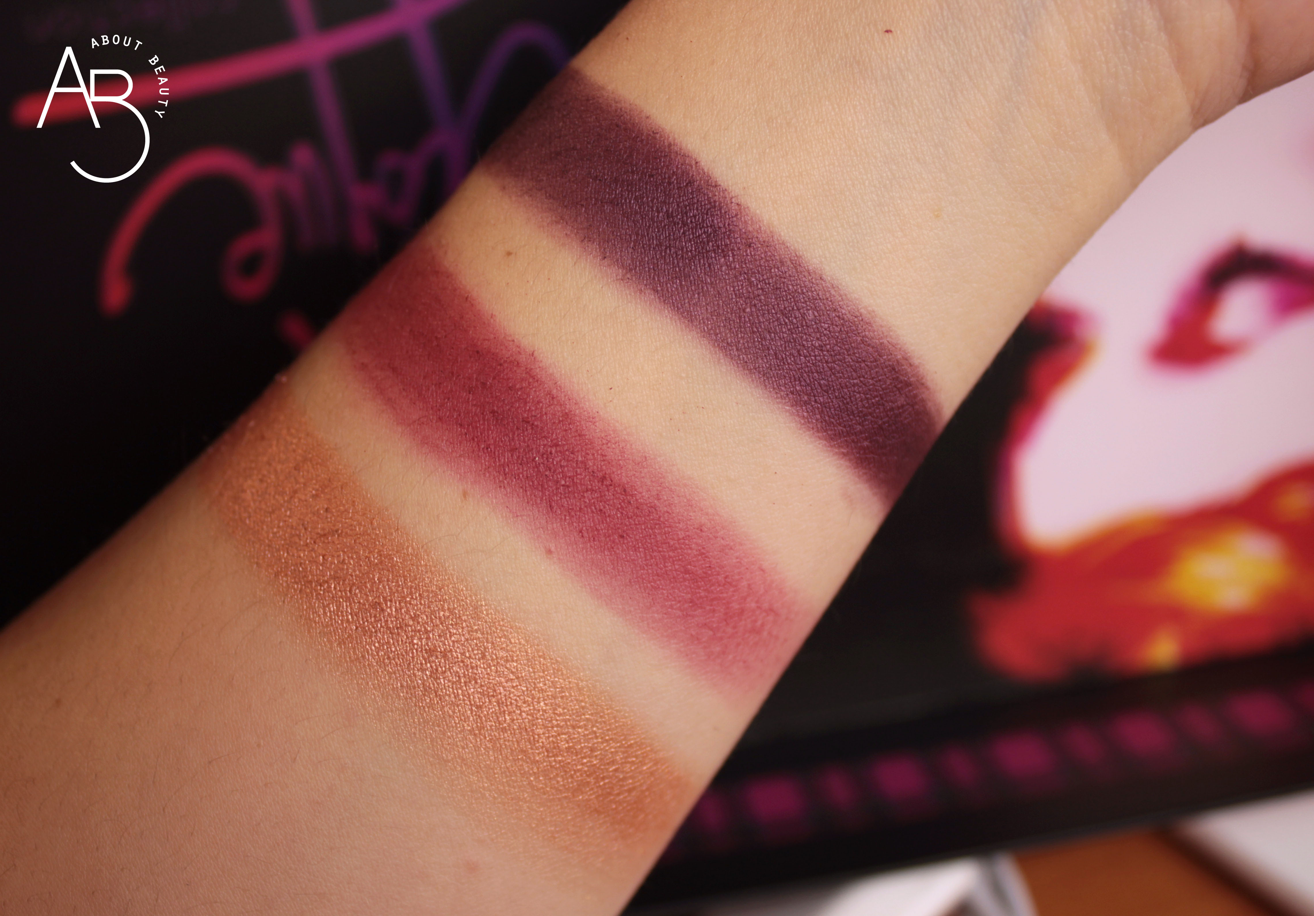 Neve Cosmetics Rebel Epoque - Review, recensione, opinioni, swatch, prezzo, dove acquistare, sconto - Bruised, Save the Queen, Subterranean swatch