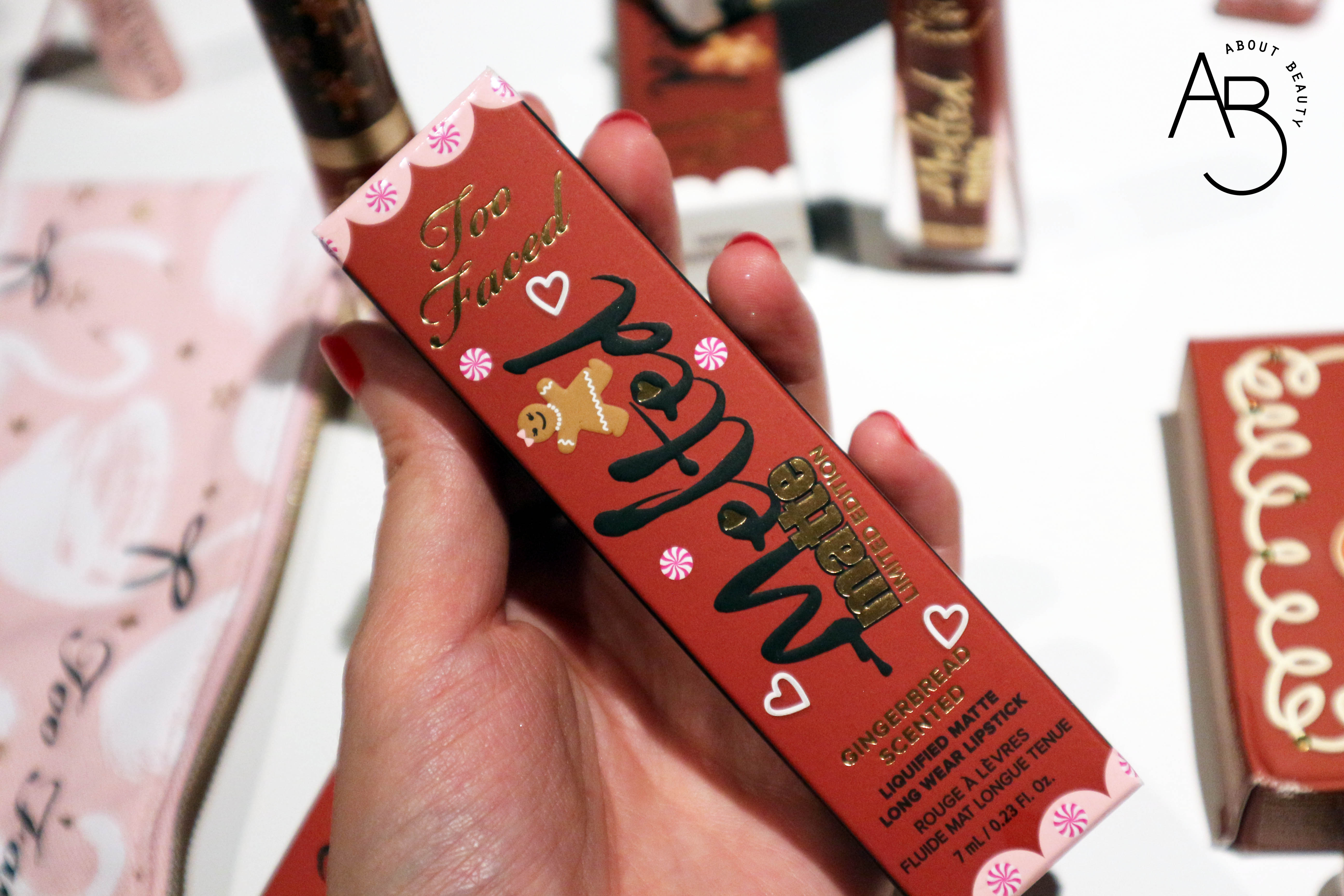 Sephora Natale 2018 Novita da non perdere - Make-up - Too Faced Cofanetti Rossetto liquido Gingerbread Girl Melted Matte - Review, recensione, swatch, info, prezzo, dove acquistare, data di uscita packaging